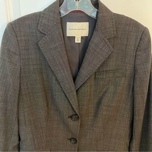 Banana Republic Grayish Brown Plaid Suite Jacket Blazer